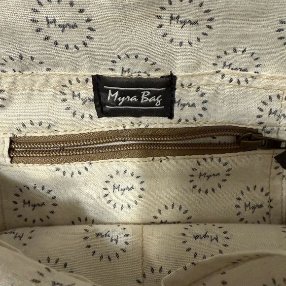 Myra Bag Gray and Tan Geometric Backpack main image 4